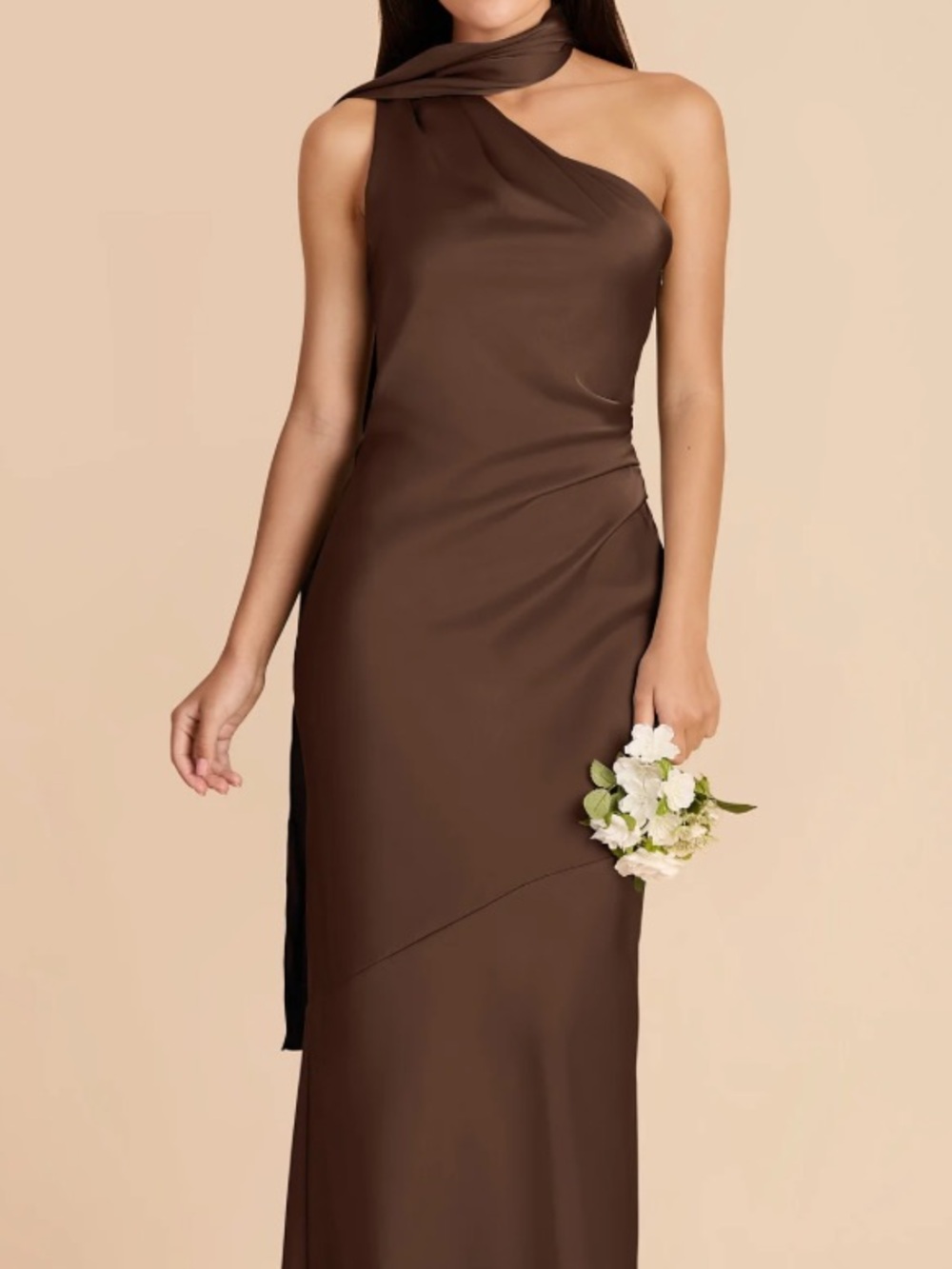 Birdy Grey One-Shoulder Brown Brielle Bridesmaid Dress